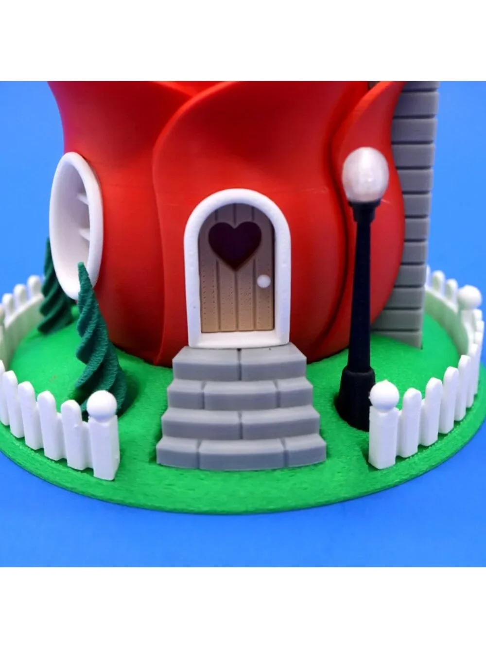 Red Rose Fairy House Night Light Battery Tea Light Holder